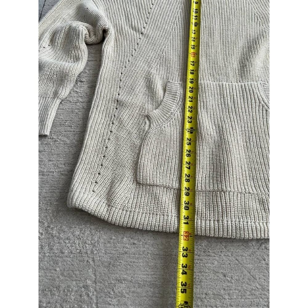 RDI Mock Neck Kangaroo Pocket Ribbed Tunic Sweater In Cream XL A003588 - Picture 3 of 9